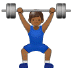 🏋🏾 person lifting weights: medium-dark skin tone display on Samsung